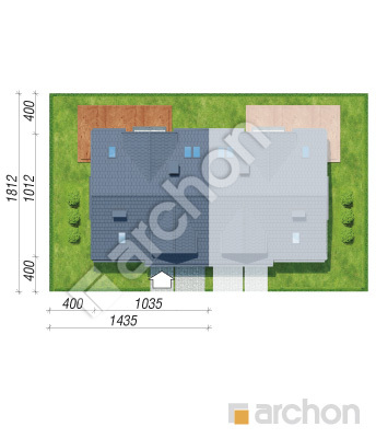Проєкт будинку ARCHON+ Будинок в цикламенах вер. 3 Ситуація
