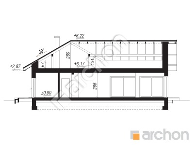 Проєкт будинку ARCHON+ Будинок у відличках Розріз будинку