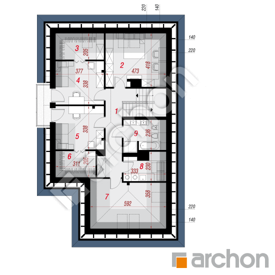 Проект будинку ARCHON+ Будинок в гемантусі План мансандри