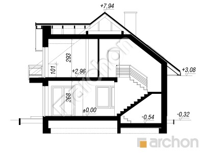 Проєкт будинку ARCHON+ Будинок в гемантусі Розріз будинку