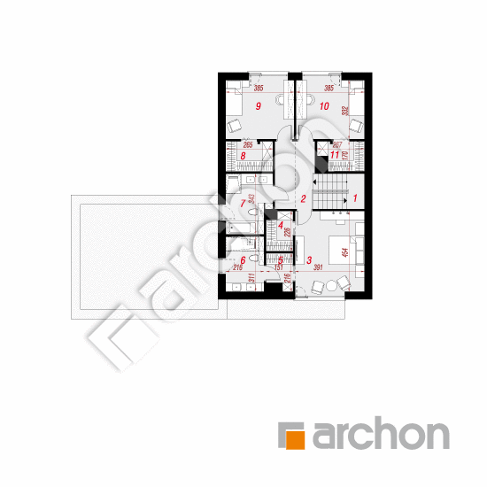 Проект дома ARCHON+ Дом в эвкалиптах 2 (Г2) План мансандри