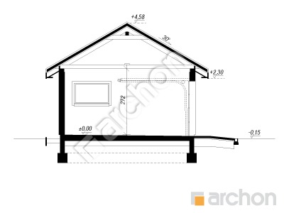 Проект дома ARCHON+ Двухместный гараж Г37 Розріз будинку