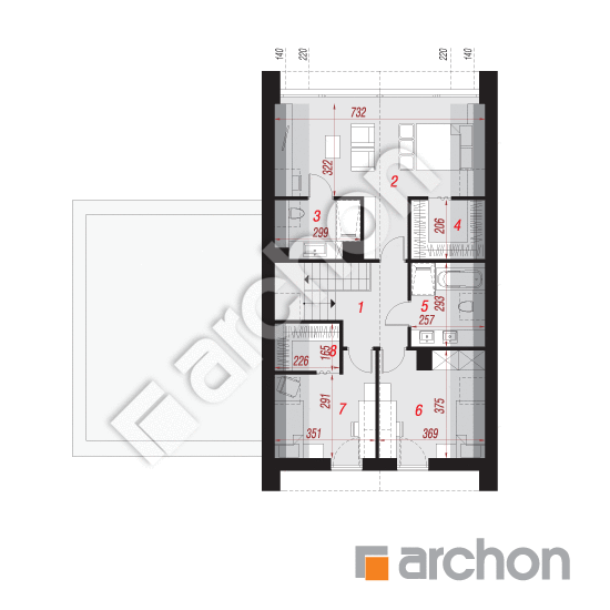 Проект дома ARCHON+ Дом в папаверах 3 (Г2Е) План мансандри
