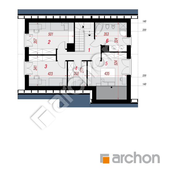 Проект дома ARCHON+ Дом в журавках 3 (П) План мансандри