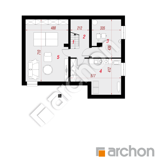 Проект дома ARCHON+ Дом в журавках 3 (П) План підвалу