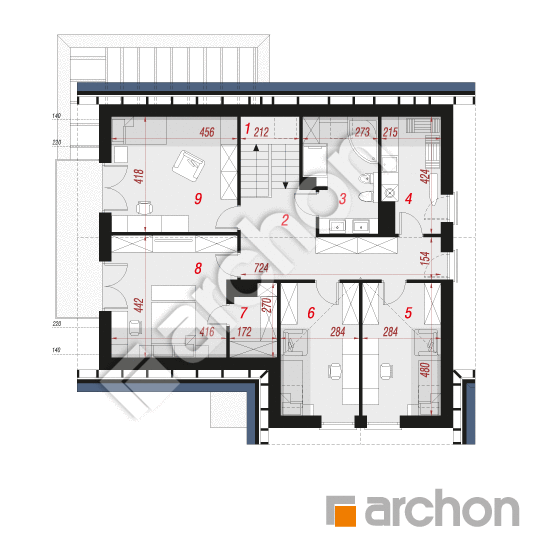 Проект дома ARCHON+ Дом в нефрисах 2 (Г2) План мансандри