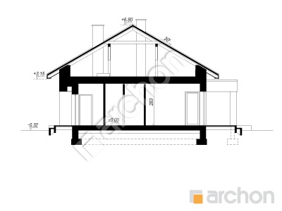 Проєкт будинку ARCHON+ Будинок в ромашках 3 (А) Розріз будинку