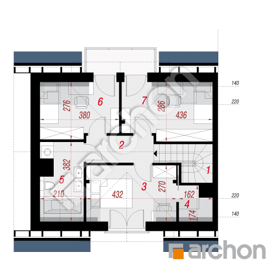 Проект будинку ARCHON+ Будинок в рубінах 2 (Б) План мансандри