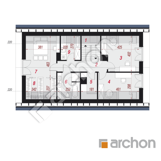 Проект будинку ARCHON+ Будинок в хлорофітумі 10 План мансандри