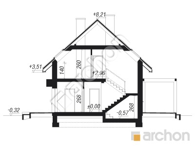 Проєкт будинку ARCHON+ Будинок в хлорофітумі 10 Розріз будинку