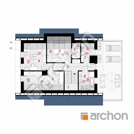 Проект будинку ARCHON+ Будинок в хостах План мансандри