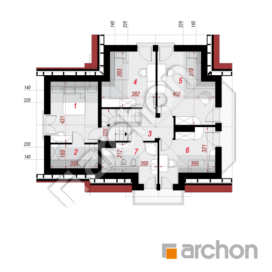 Проект будинку ARCHON+ Будинок під гірською сосною (П) вер.2 План мансандри