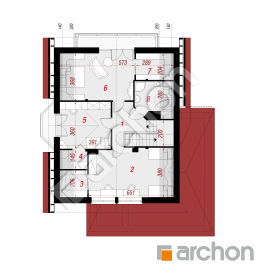 Проект будинку ARCHON+ Будинок в очанці (Г2) вep. 2 План мансандри