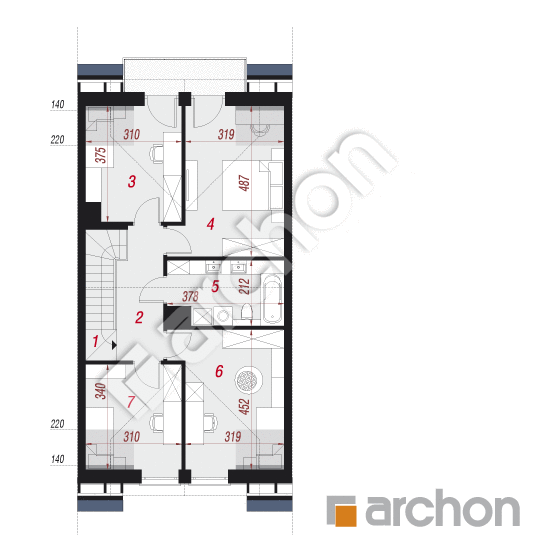 Проект будинку ARCHON+ Будинок під гінко 19 (ГС) План мансандри