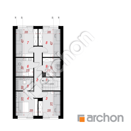 Проект будинку ARCHON+ Будинок в асаринах 2(Е) ВДЕ План мансандри