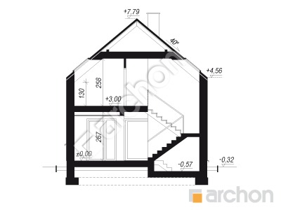 Проект дома ARCHON+ Дом в асаринах 2 (Е) ВИЭ Розріз будинку