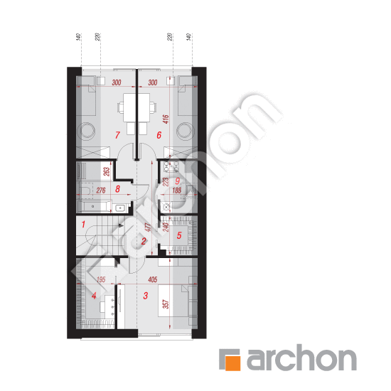 Проект будинку ARCHON+ Будинок у геліконіях 3 (Е) ВДЕ План мансандри