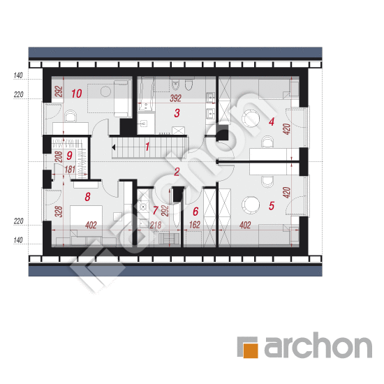 Проект будинку ARCHON+ Будинок в айдаредах 11 План мансандри