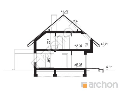 Проект дома ARCHON+ Дом в айдаредах 11 Розріз будинку