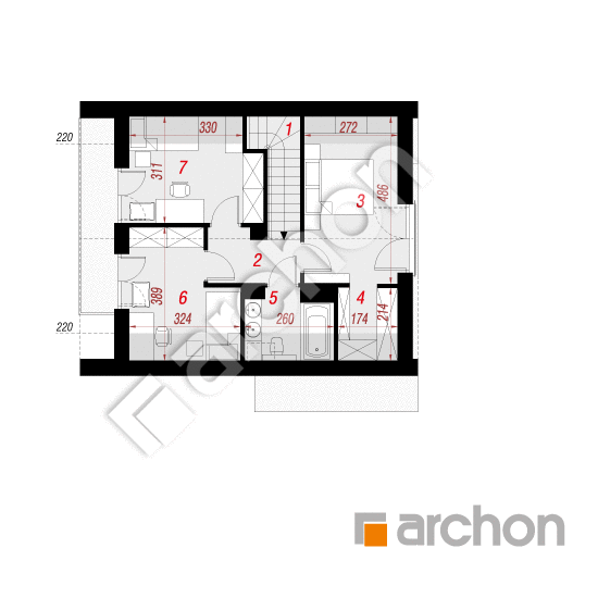Проект дома ARCHON+ Дом в кронселах 2 План мансандри