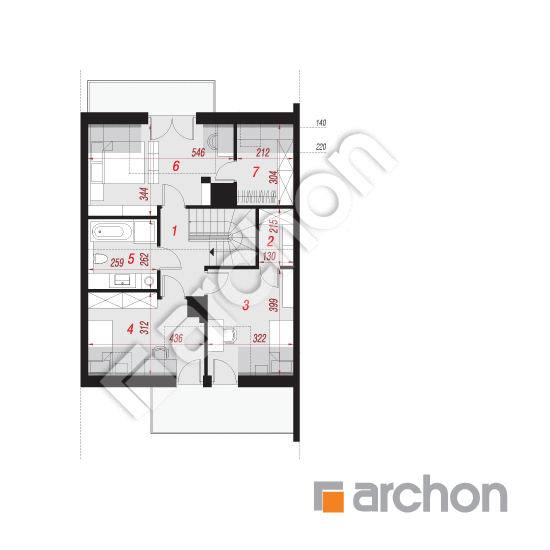 Проект будинку ARCHON+ Будинок під агавами 2 (С) вер. 2 План мансандри