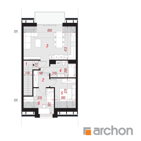 Проект будинку ARCHON+ Будинок в шефердіях (Р2С) План мансандри