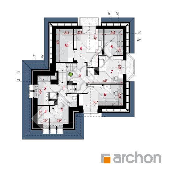 Проект дома ARCHON+ Дом в целтисах (Н) вер. 2 План мансандри