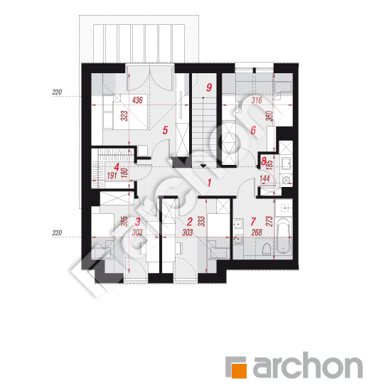 Проект дома ARCHON+ Дом в гунерах 2 (Б) вер.2 План мансандри