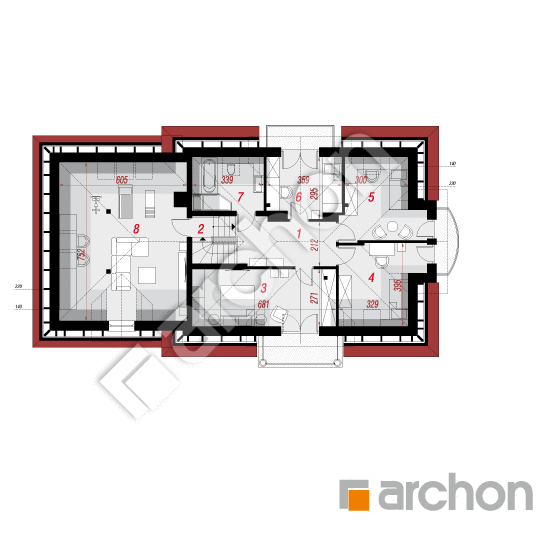 Проект дома ARCHON+ Дом в вербене 6 (Г2) вер. 2	 План мансандри