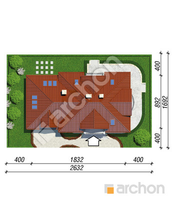 Проект дома ARCHON+ Дом в вербене 6 (Г2) вер. 2	 Ситуація