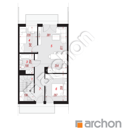 Проект дома ARCHON+ Дом в фиалках (Р2СА) План мансандри