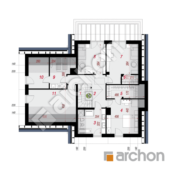 Проект будинку ARCHON+ Будинок в рабатках (Г2) План мансандри