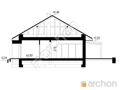 Проект дома ARCHON+ Дом в сантолинах Розріз будинку