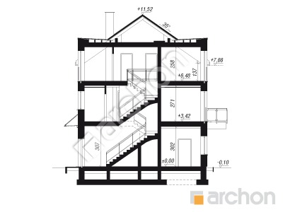 Проєкт будинку ARCHON+ Будинок в джунах (Б) Розріз будинку