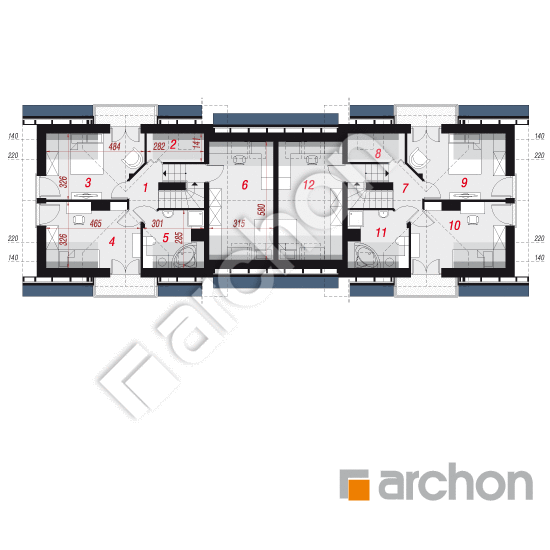 Проект будинку ARCHON+ Будинок в перлівці (Р2Н) План мансандри