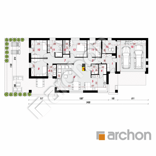 Проект дома ARCHON+ Дом в андромедах 3 (Г2) План першого поверху