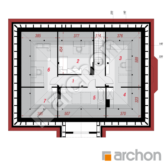 Проект будинку ARCHON+ Будинок під червоною горобиною (ПД) вер.2 План мансандри