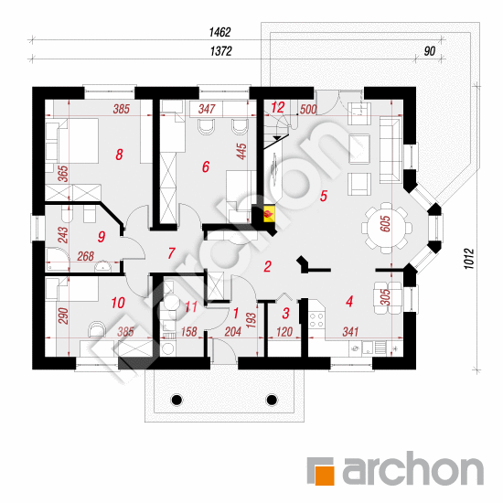 Проект будинку ARCHON+ Будинок під червоною горобиною (ПД) вер.2 План першого поверху