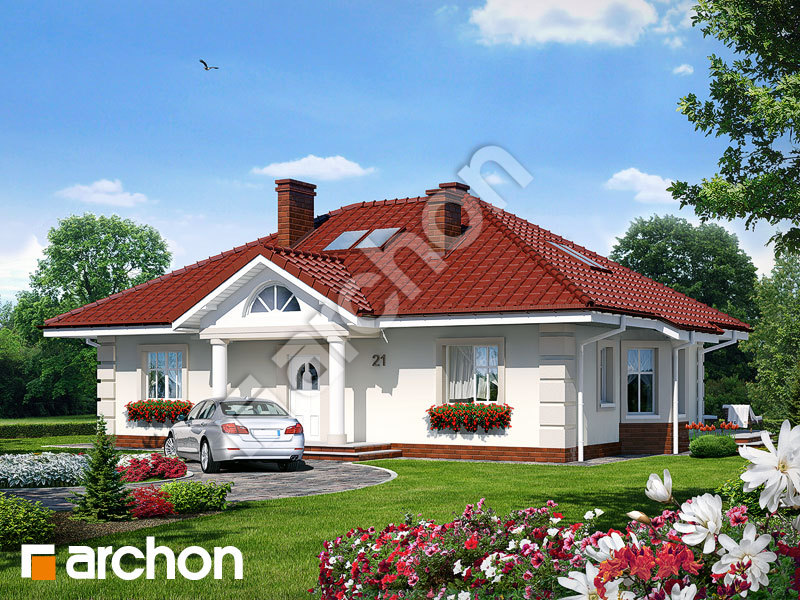 Проект дома ARCHON+ Дом под красной рябиной (ПД) вер.2 Вид 1