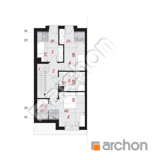 Проект дома ARCHON+ Дом под гинко 7 (ГБНА) План мансандри