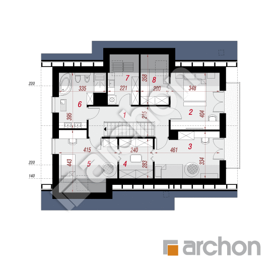 Проект будинку ARCHON+ Будинок в аурорах 2 План мансандри