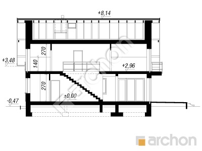 Проєкт будинку ARCHON+ Будинок в аурорах 2 Розріз будинку
