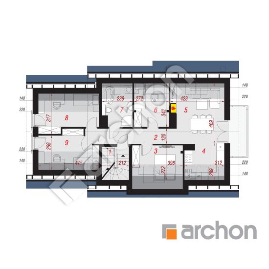 Проект будинку ARCHON+ Будинок в волошках (Н) вер. 3 План мансандри