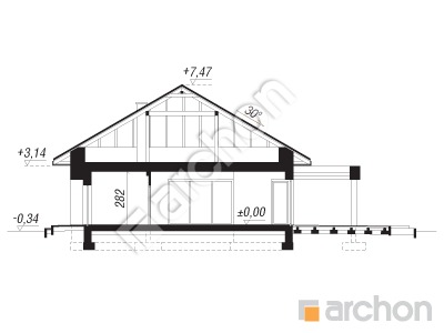 Проект дома ARCHON+ Дом в подснежниках 18 (Г2Е) Розріз будинку