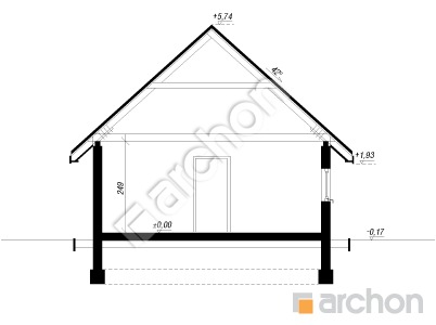 Проект дома ARCHON+ Г6 - Двухместный гараж вер. 2 Розріз будинку