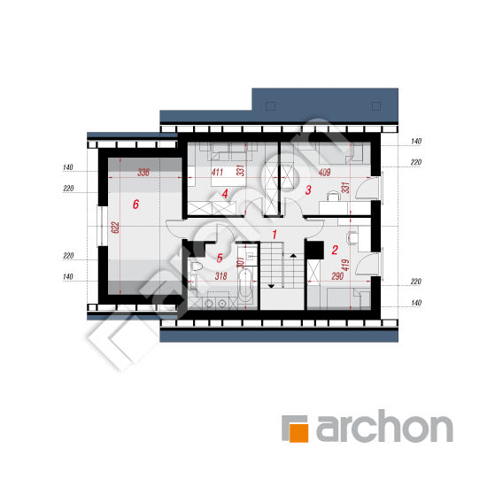 Проект дома ARCHON+ Дом в малиновках 2 (Г) План мансандри