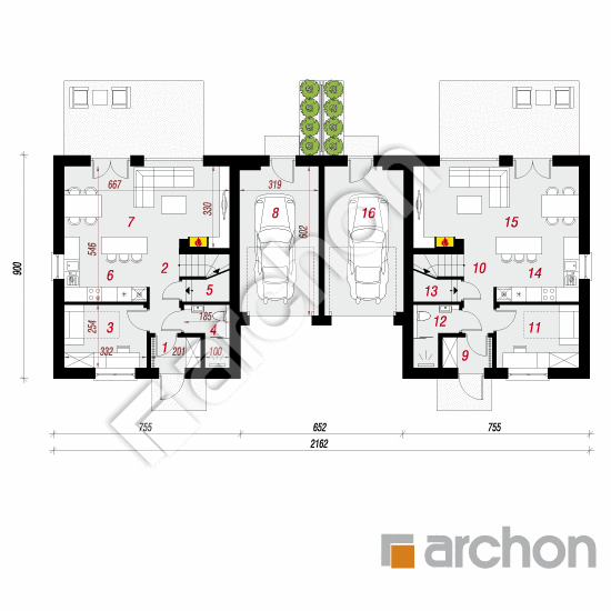 Проект будинку ARCHON+ Будинок в аркадіях 3 (ГР2) План першого поверху