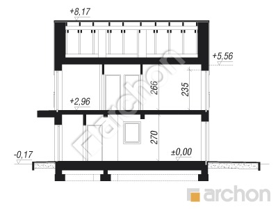 Проект дома ARCHON+ Дом в аркадиях 3 (ГР2) Розріз будинку