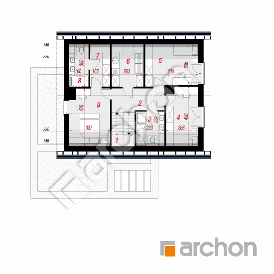 Проект будинку ARCHON+ Будинок під черемхами 2 (Г2) План мансандри