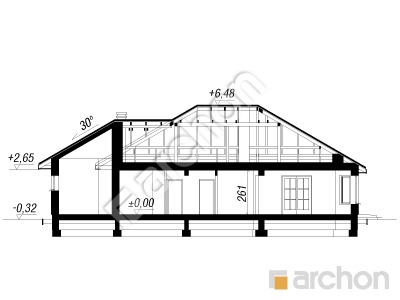Проект дома ARCHON+ Дом под красной рябиной (Г) вер.3 Розріз будинку